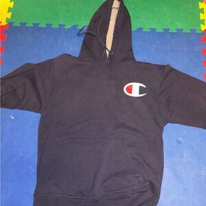 Champion Black Hoodie with Logo